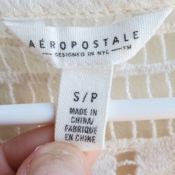 Aeropostale Ivory Crochet Lace Blouse Size Small - Picture 8 of 14